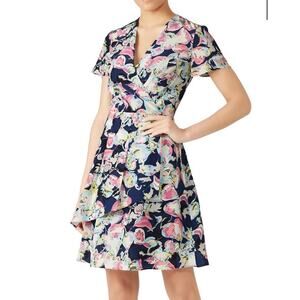 Slate & Willow Mixed Floral Printed Dress 100% silk Size 6